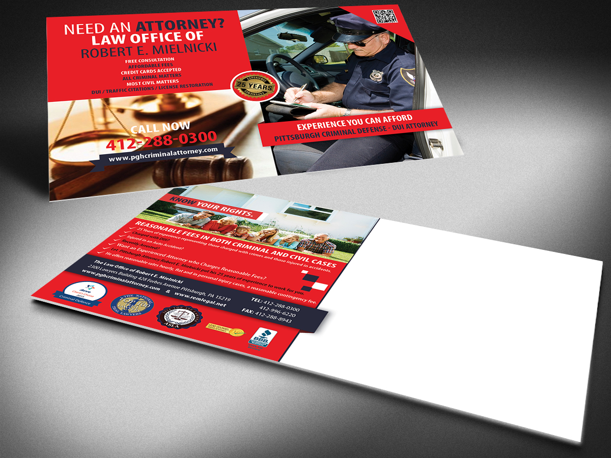 Postcard Design by Selda for Robert E. Mielnicki, Esq. | Design #10185541