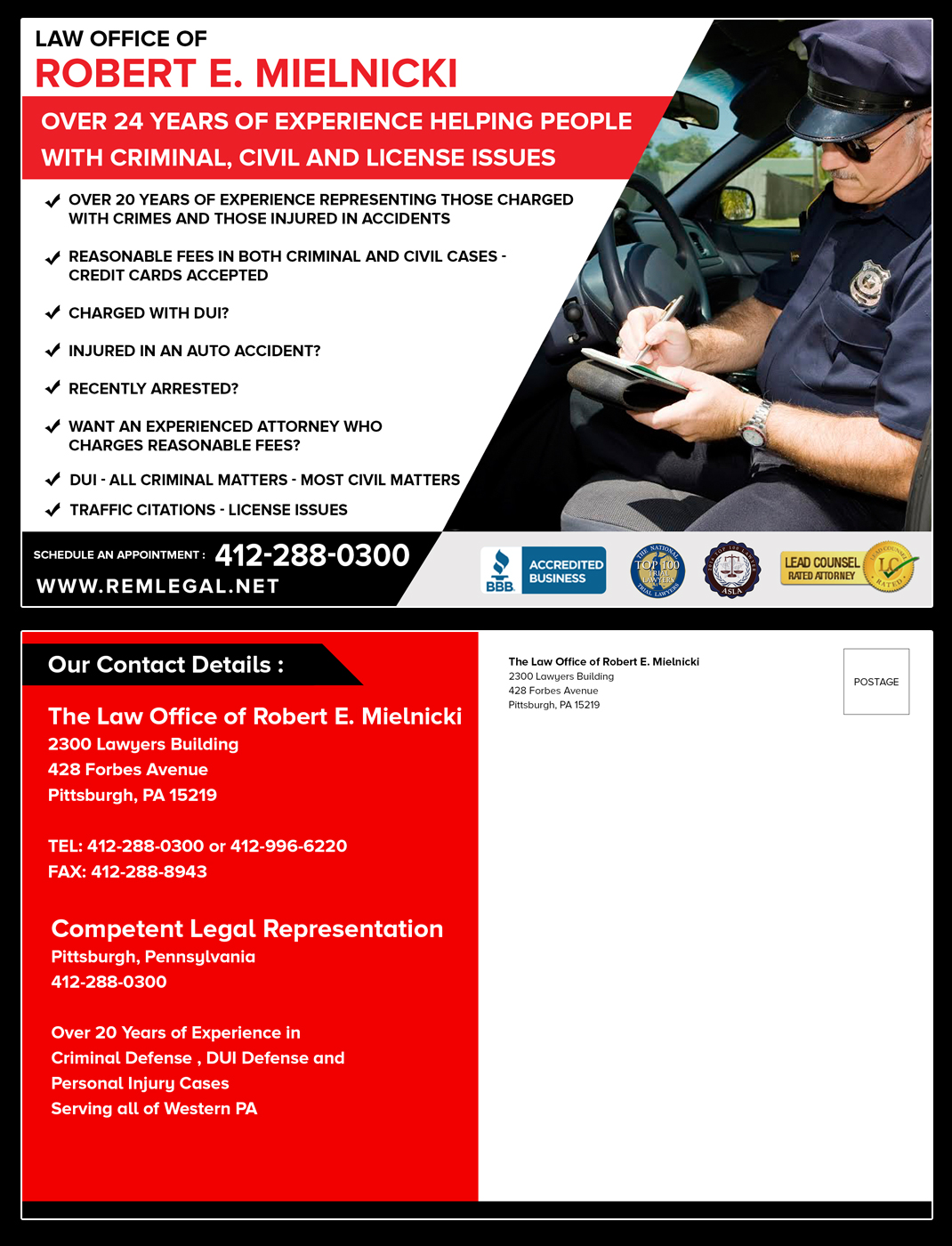 Postcard Design by Best Design Hub for Robert E. Mielnicki, Esq. | Design #10179957