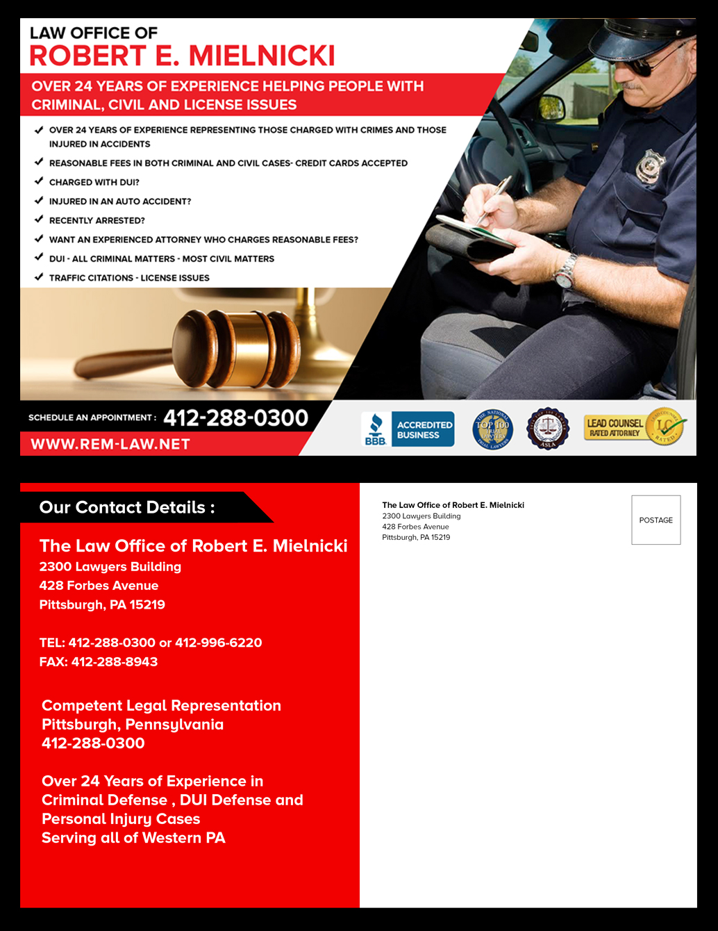 Postcard Design by Best Design Hub for Robert E. Mielnicki, Esq. | Design #10194103