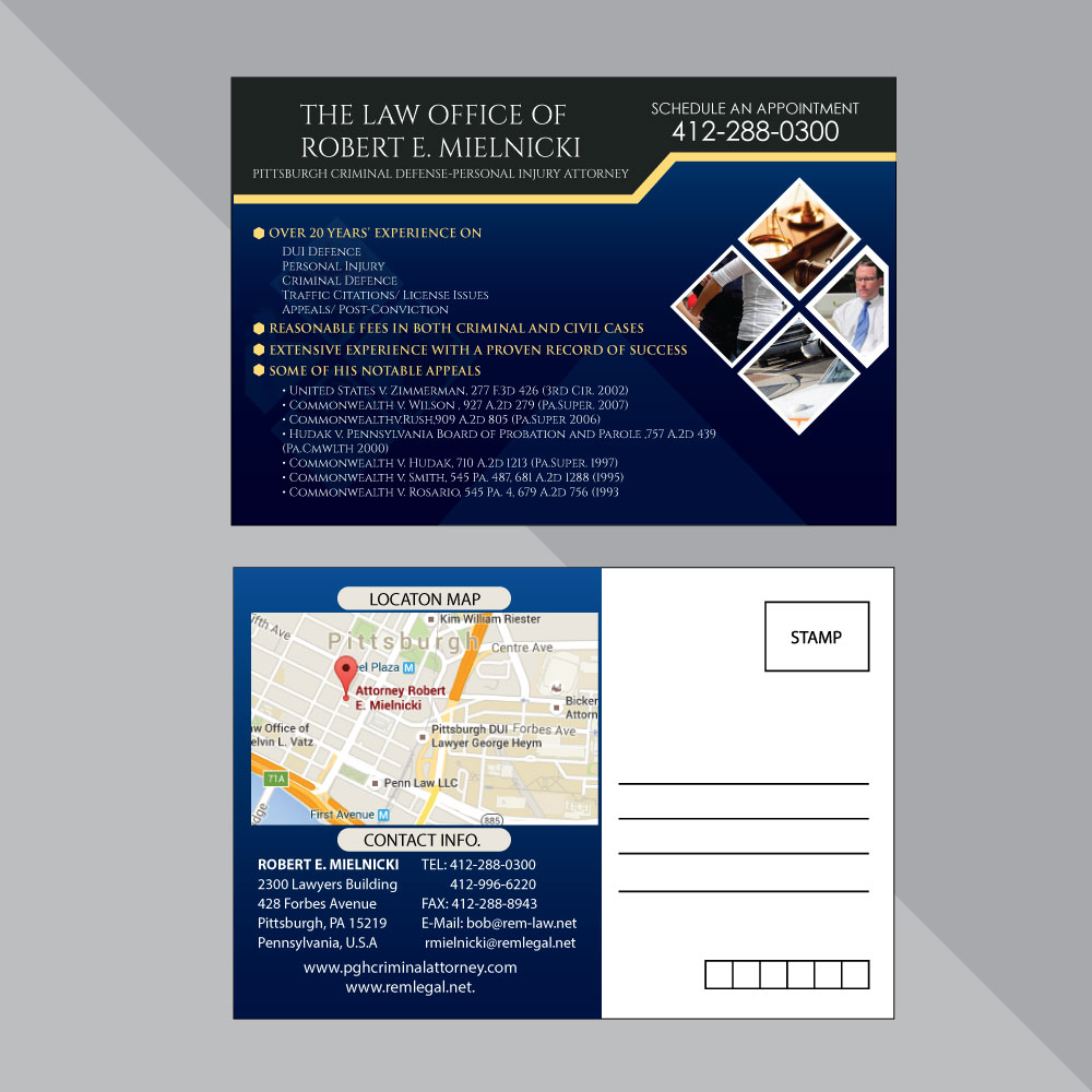 Postcard Design by Potua BD for Robert E. Mielnicki, Esq. | Design #10175393