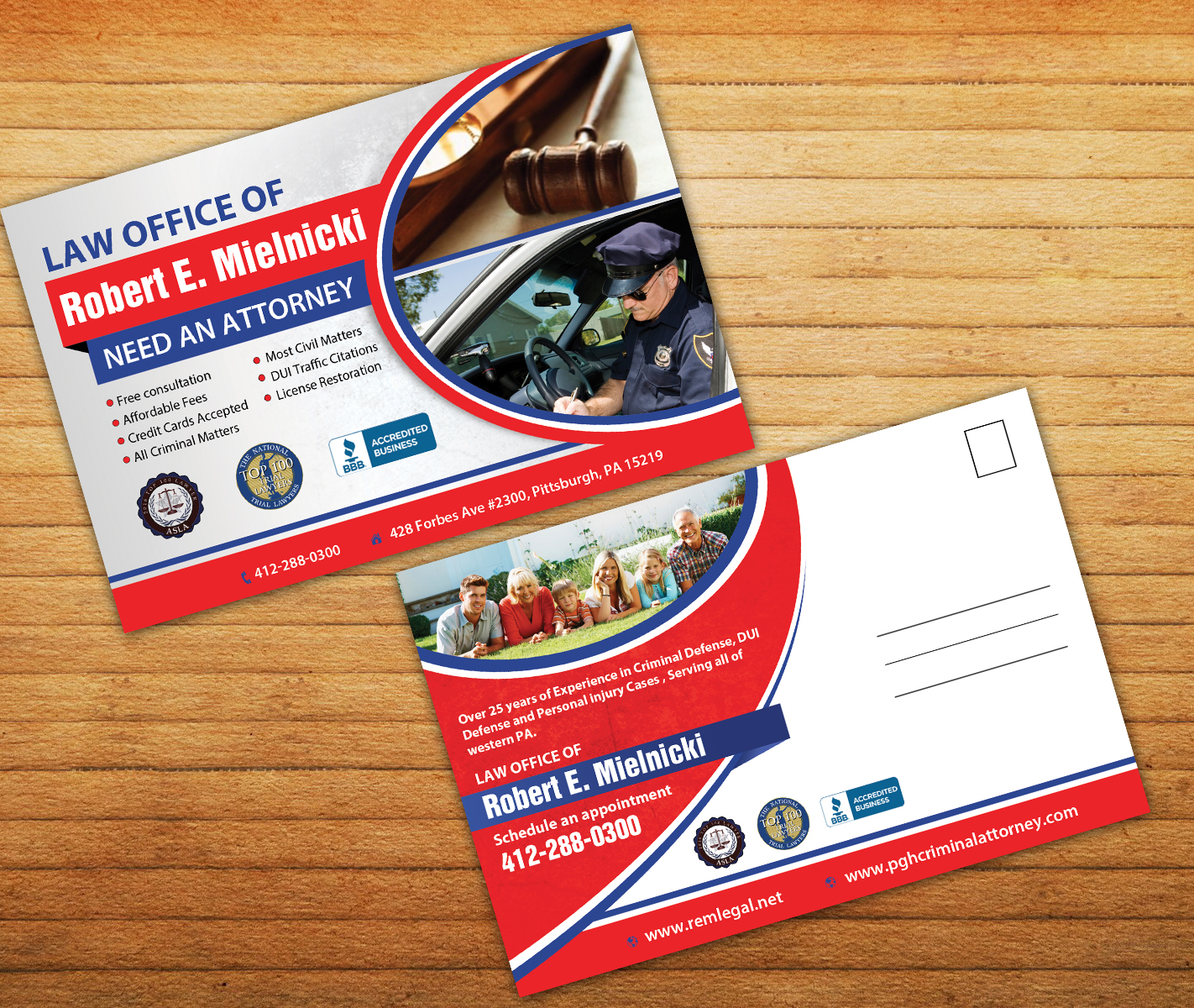 Diseño de Postal por aspiremedia para Robert E. Mielnicki, Esq. | Diseño #10193517