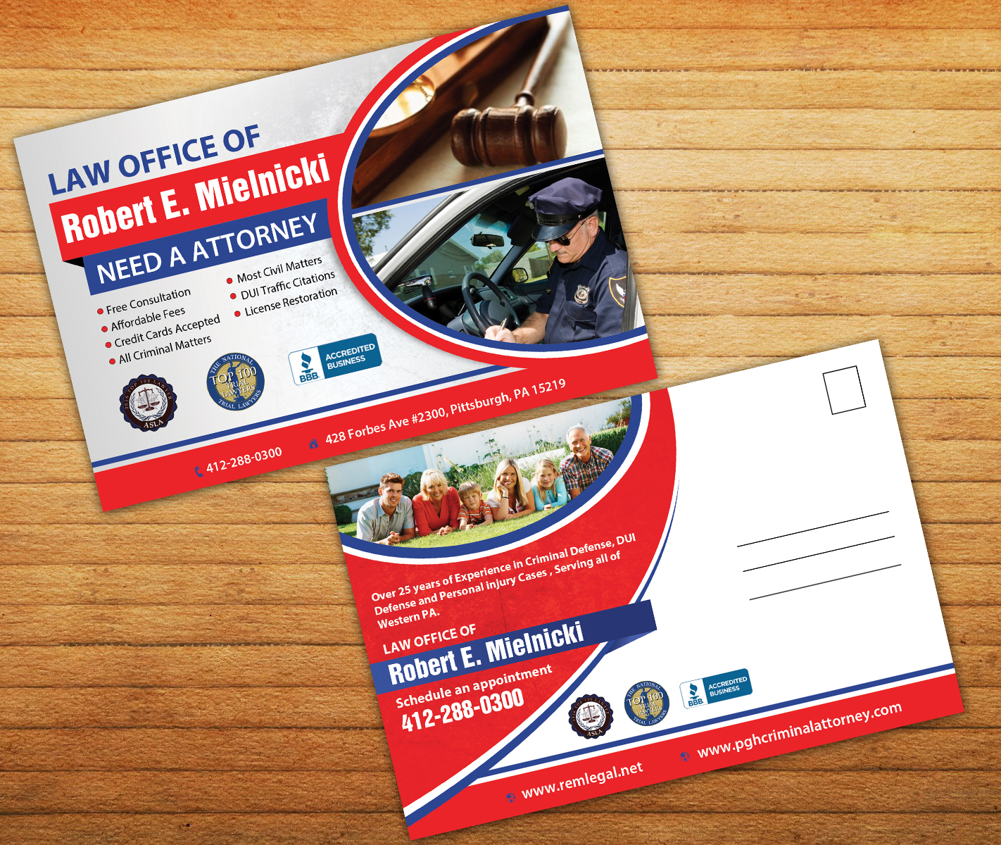 Diseño de Postal por aspiremedia para Robert E. Mielnicki, Esq. | Diseño #10196998