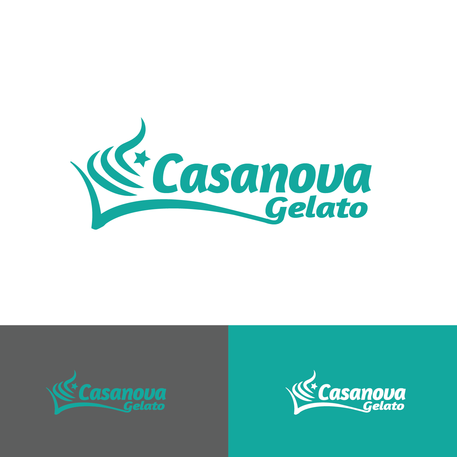 playful modern food store logo design for casanova gelato by