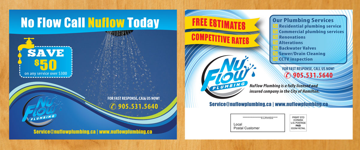 Postcard Design by Venus L. Penaflor for Nuflow Plumbing | Design #10231725