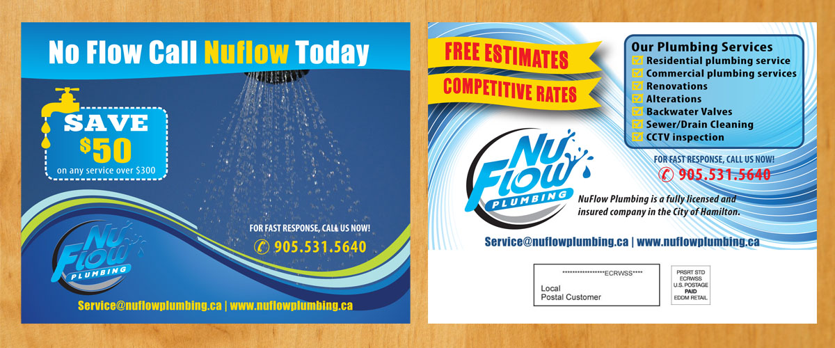 Diseño de Postal por Venus L. Penaflor para Nuflow Plumbing | Diseño #10231729