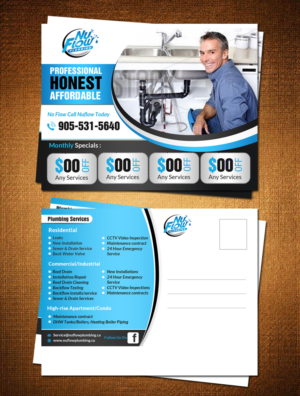 Postkarten-Design von debdesign für Nuflow Plumbing | Design: #10208813