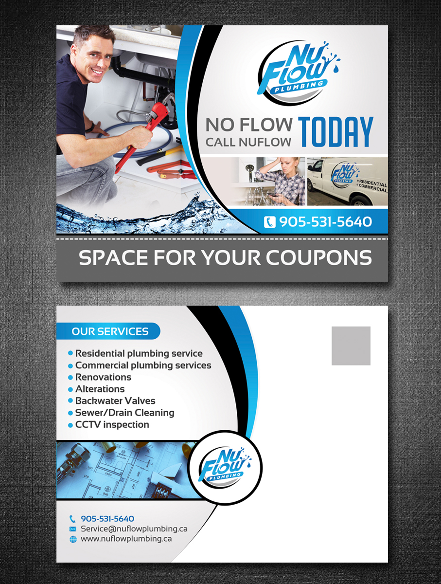 Postcard Design by debdesign for Nuflow Plumbing | Design #10246260