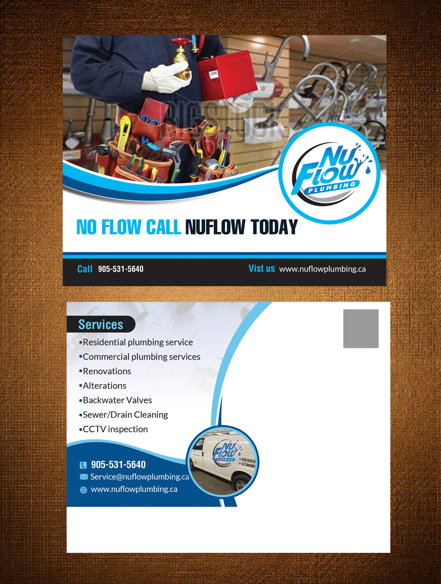 Postcard Design by creative.bugs for Nuflow Plumbing | Design #10247203