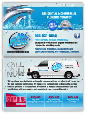 Postcard Design by citygirl17 for Nuflow Plumbing | Design #10213196