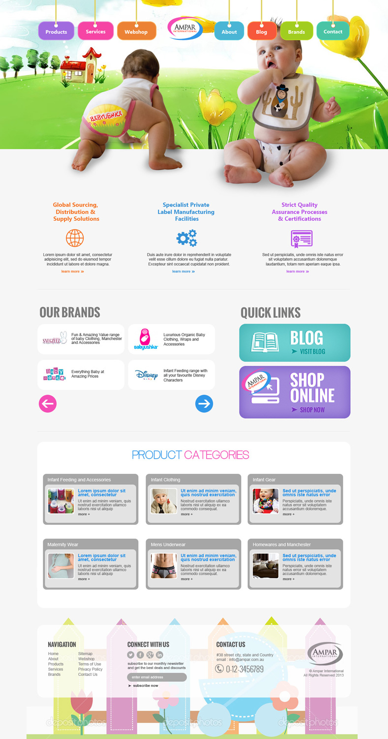 Modern, Professional, Baby Web Design for a Company by jeckx2 | Design ...