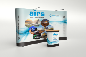 Pop Up Exhibition Display Background Graphic | Design de Panneau par lookedaeng