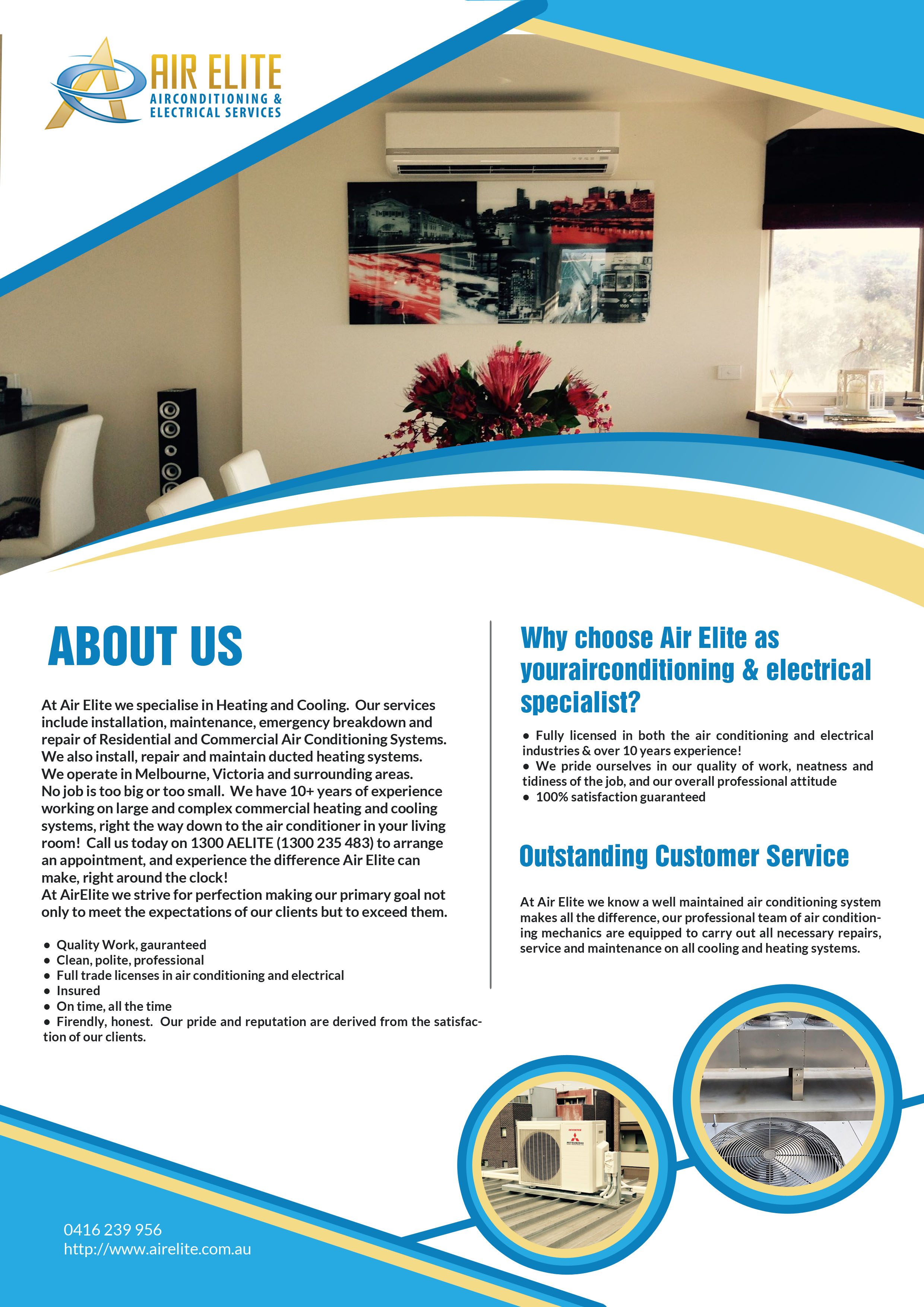 bold modern air conditioning flyer design for air elite flyers over attitude