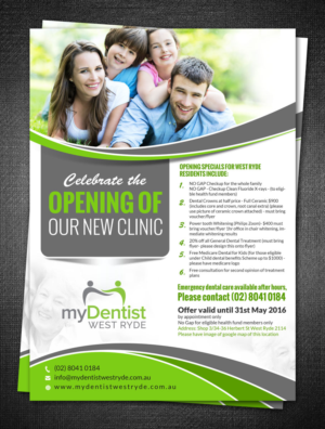 Flyer Design by debdesign for myDentist West Ryde | Design: #10264694