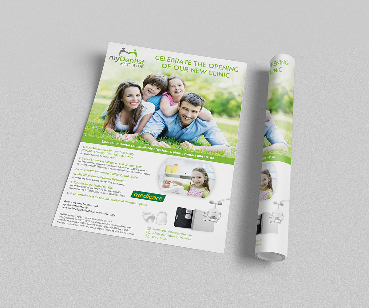 Flyer Design by Gennadiy for myDentist West Ryde | Design #10198349