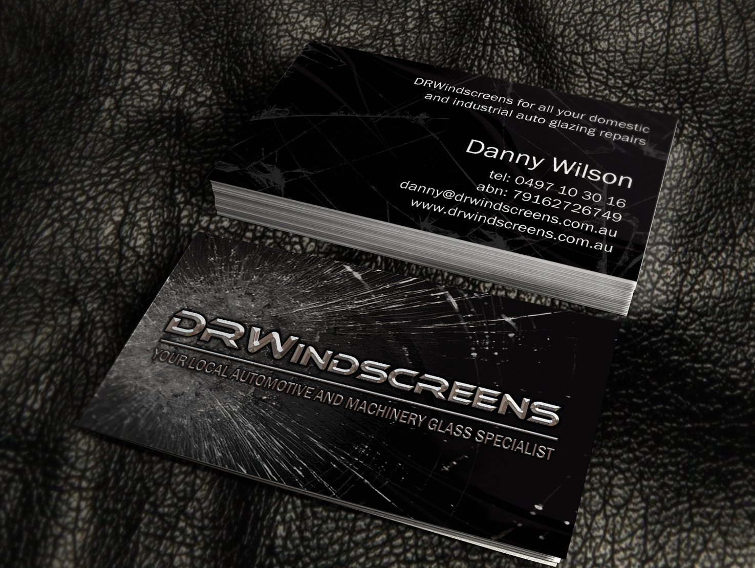 Business Card Design by Fitzi610 for Pilbara Associates Pty Ltd t/a DRWindscreens | Design #2232490