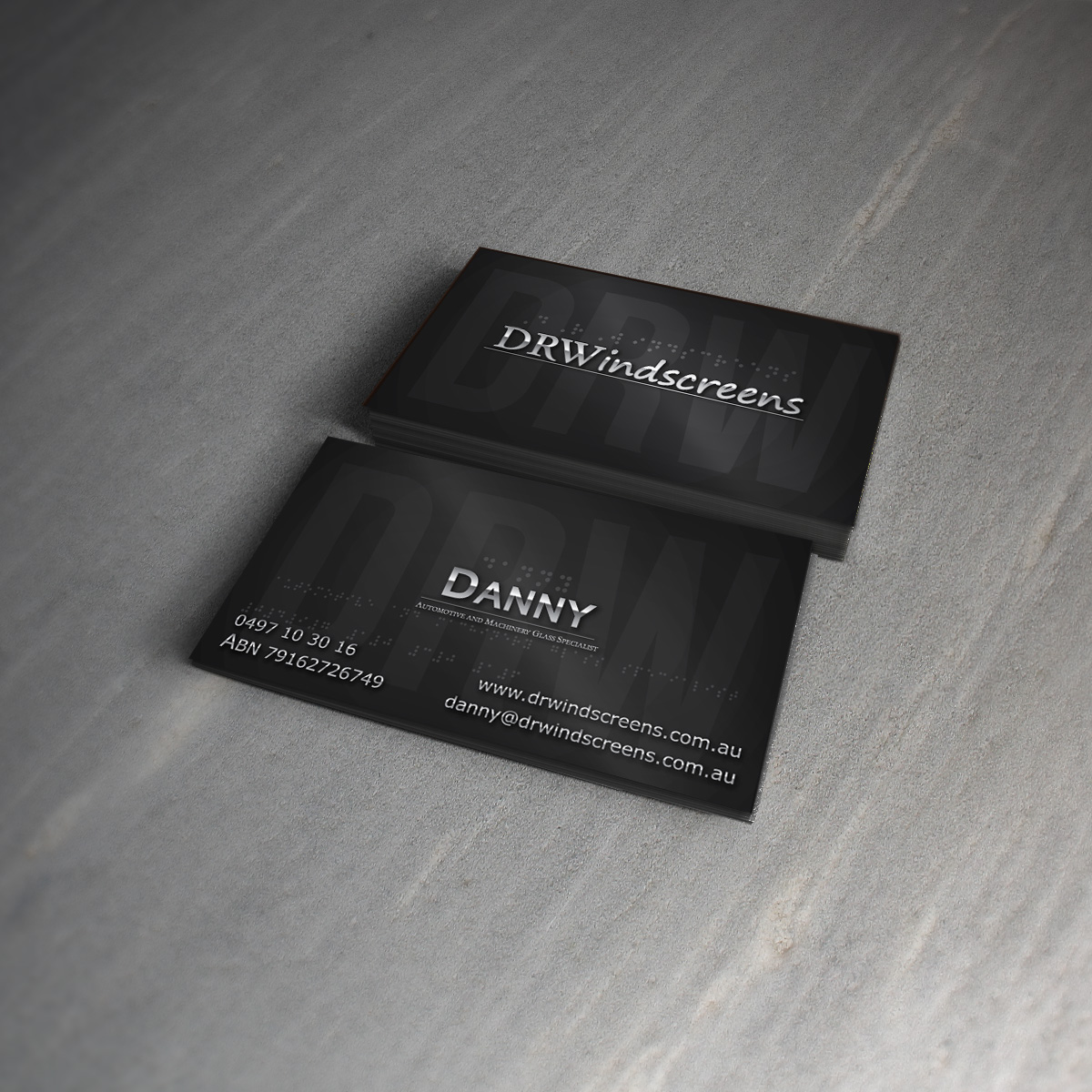 Business Card Design by Ezzat for Pilbara Associates Pty Ltd t/a DRWindscreens | Design #2186415