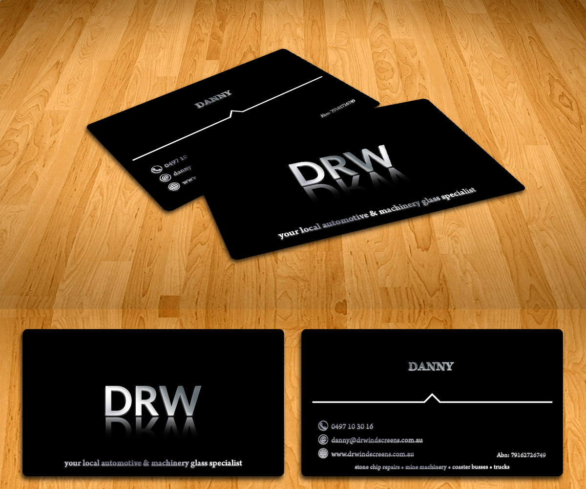 Diseño de Tarjeta de Presentación por Radu Borzea para Pilbara Associates Pty Ltd t/a DRWindscreens | Diseño #2186724