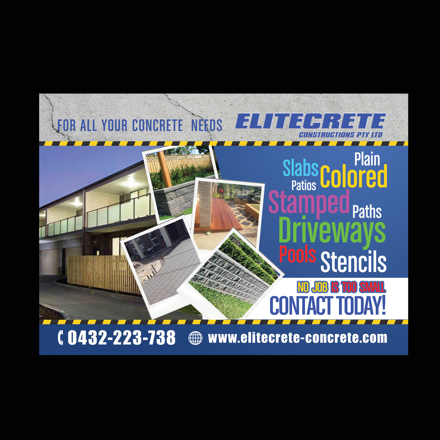 Flyer-Design von NatPearlDesigns für Elitecrete Constructions Pty Ltd | Design #10196620