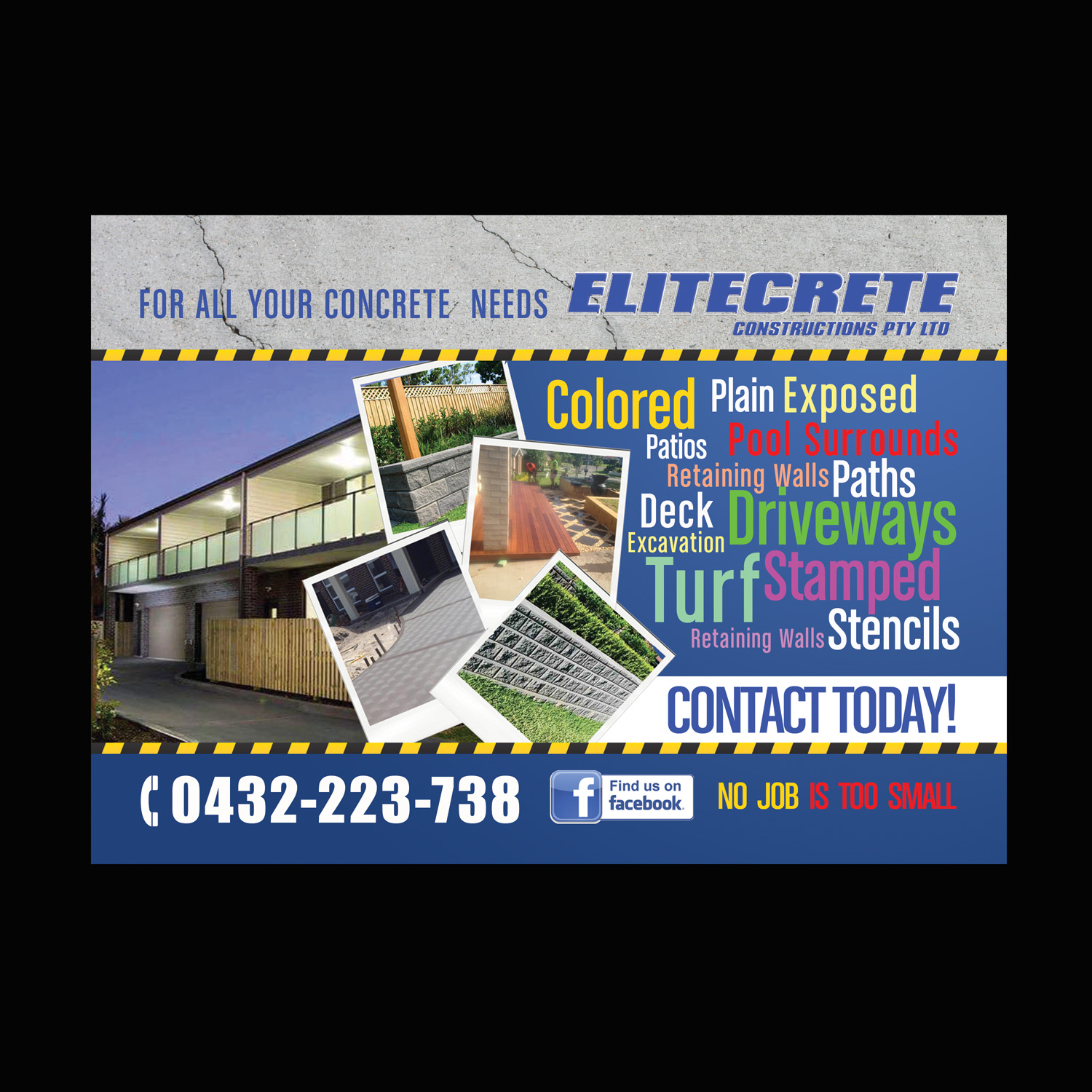 Flyer-Design von NatPearlDesigns für Elitecrete Constructions Pty Ltd | Design #10204003