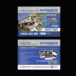 Flyer Design by NatPearlDesigns for Elitecrete Constructions Pty Ltd | Design: #10204324