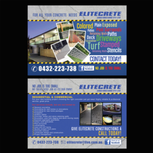 Flyer Design by NatPearlDesigns for Elitecrete Constructions Pty Ltd | Design: #10204424