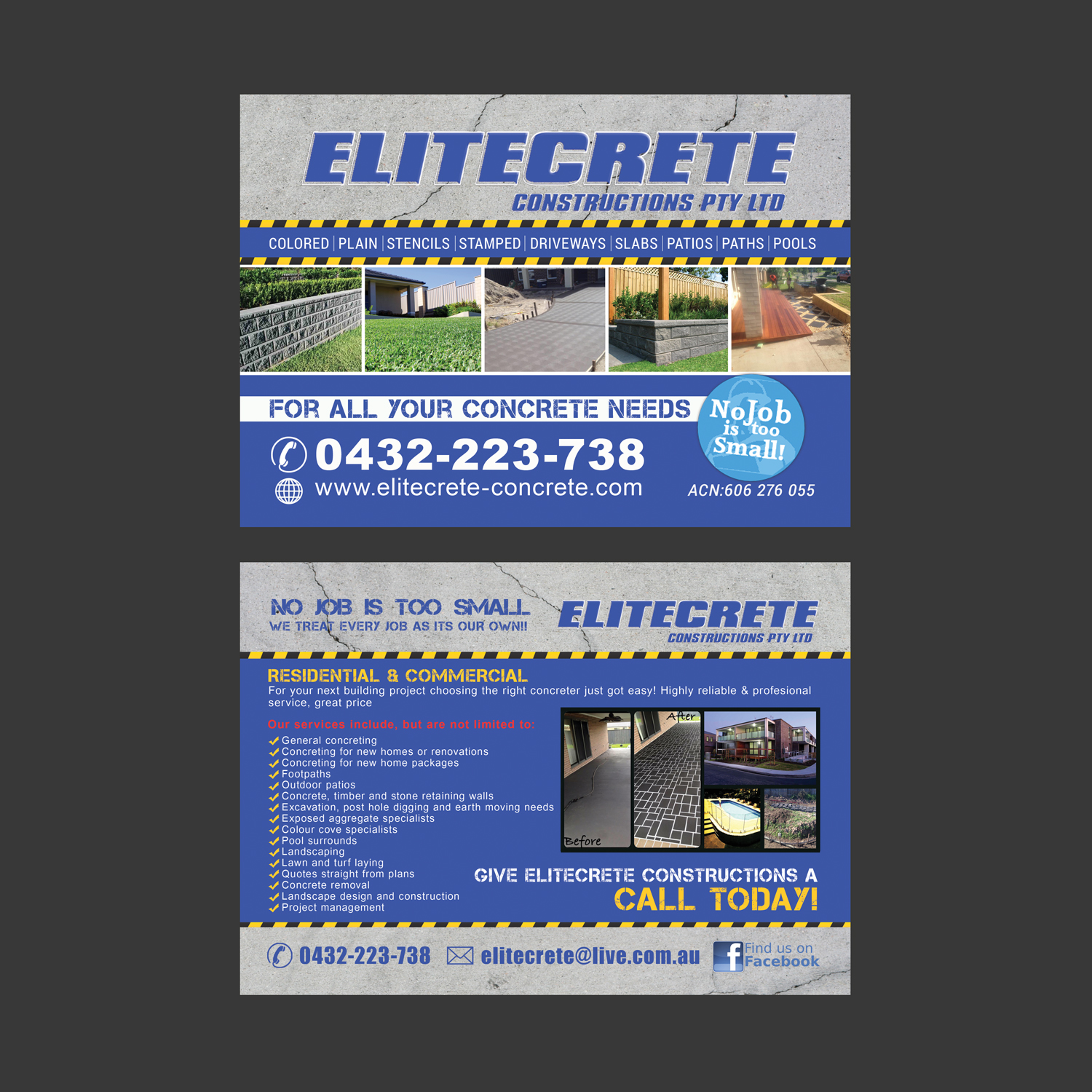 Flyer-Design von NatPearlDesigns für Elitecrete Constructions Pty Ltd | Design #10212810