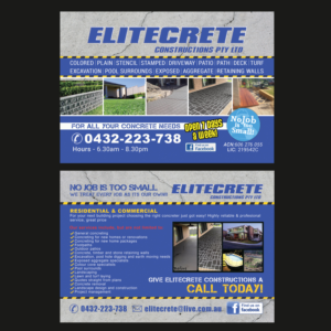 Flyer Design by NatPearlDesigns for Elitecrete Constructions Pty Ltd | Design: #10220732