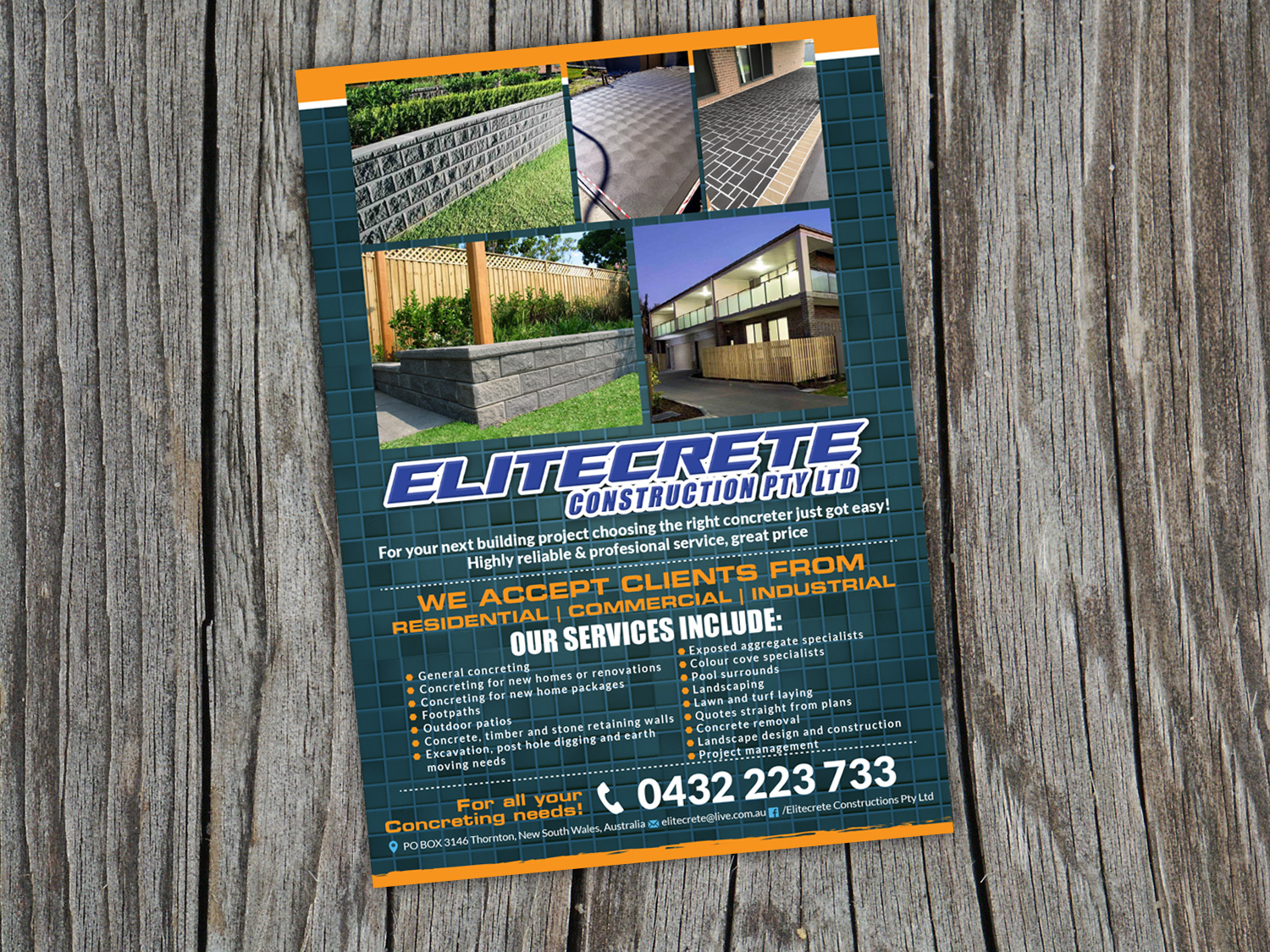 Flyer Design by Priyo Subarkah for Elitecrete Constructions Pty Ltd | Design #10197185