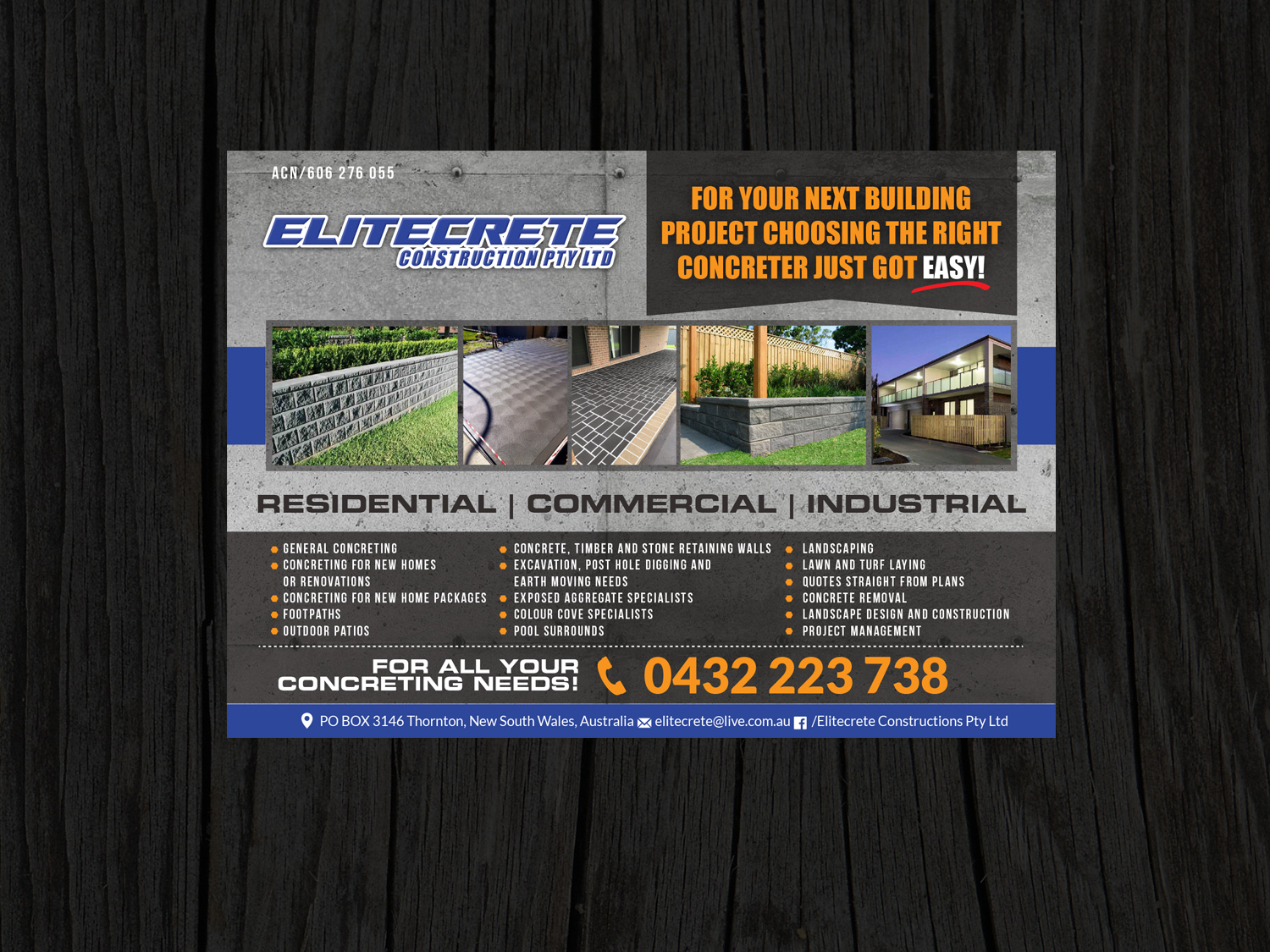 Flyer Design by Priyo Subarkah for Elitecrete Constructions Pty Ltd | Design #10223308