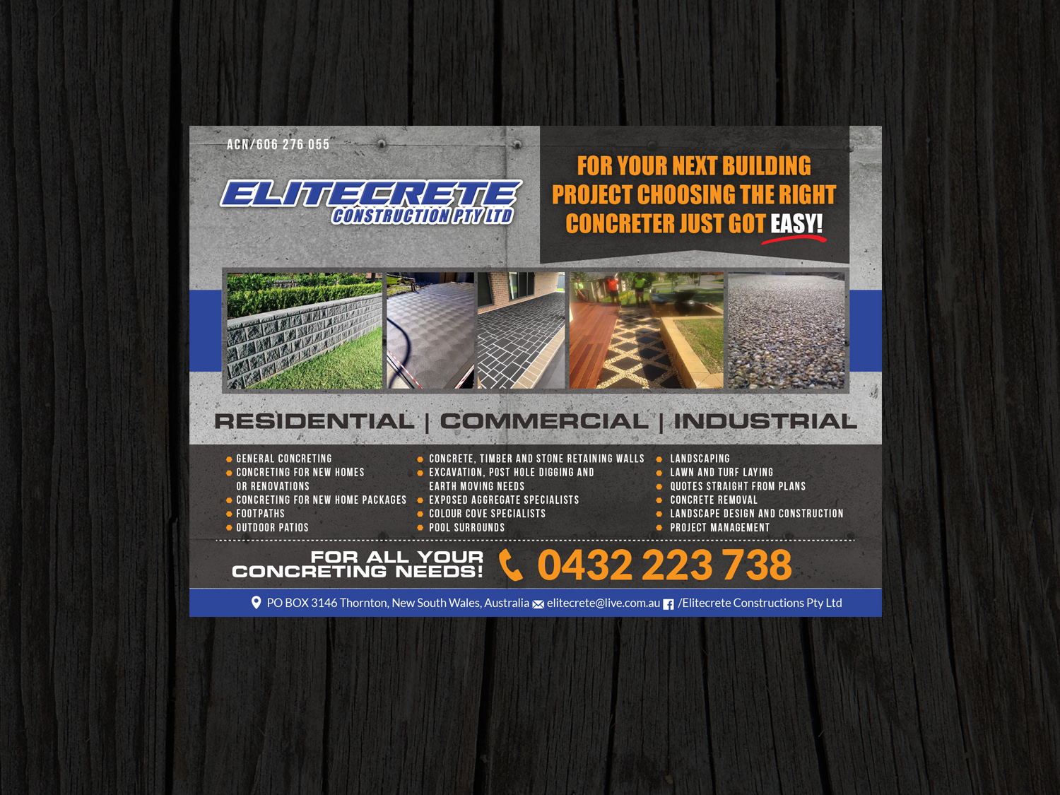 Flyer-Design von Priyo Subarkah für Elitecrete Constructions Pty Ltd | Design #10223787