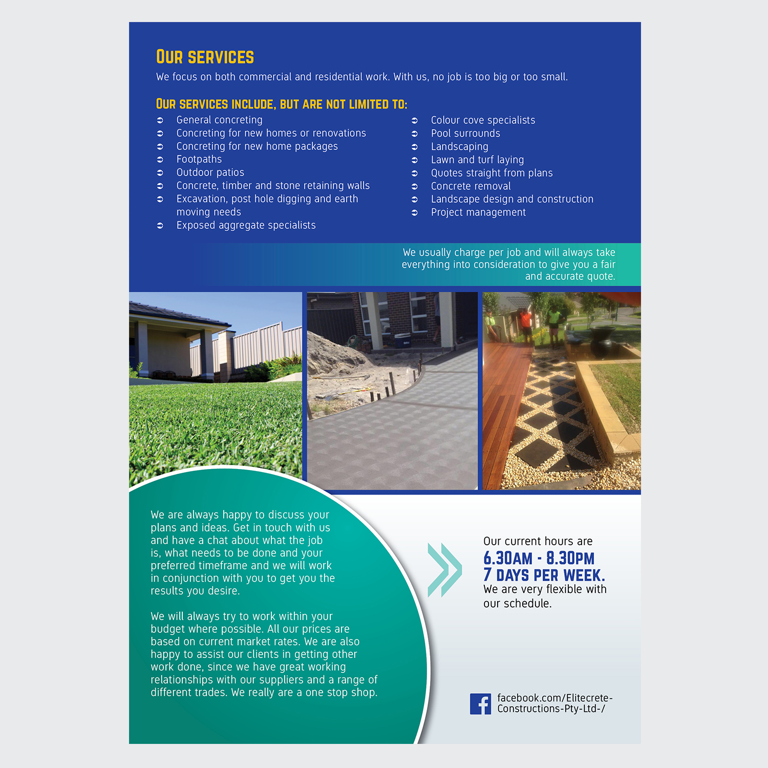 Flyer Design by Awash for Elitecrete Constructions Pty Ltd | Design #10196234