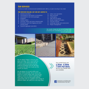 Flyer Design by Awash for Elitecrete Constructions Pty Ltd | Design #10196234