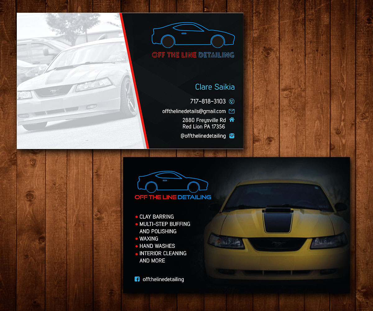 Business Card Design by Designers Hub for Off the Line Detailing | Design #10253991