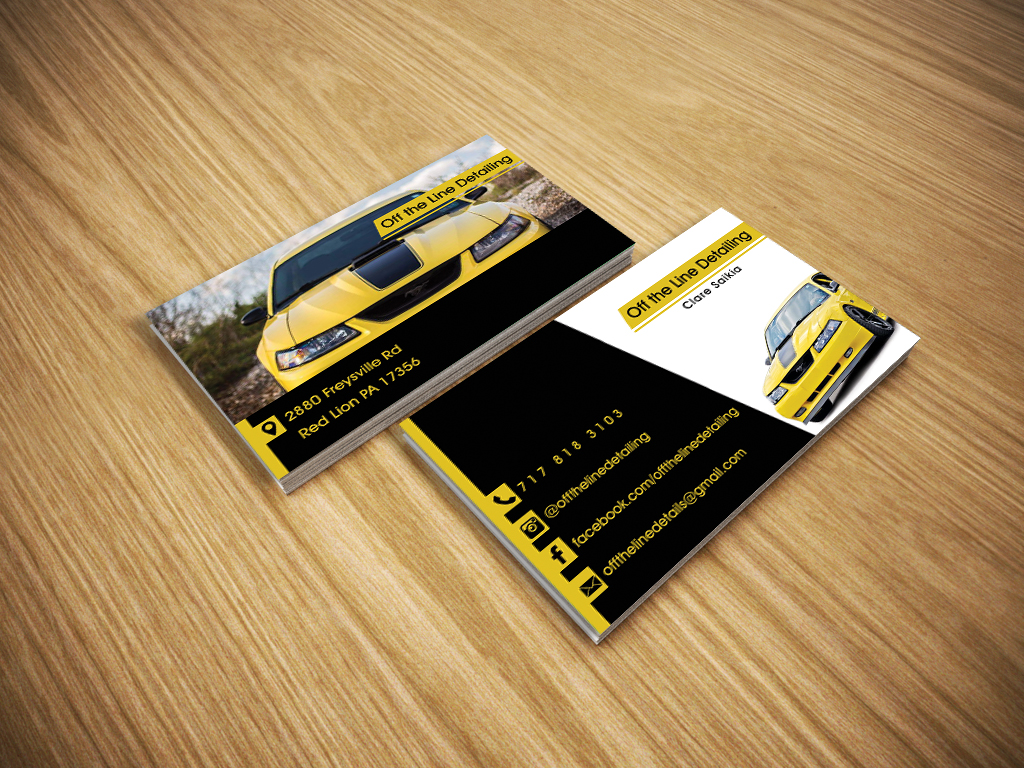 Business Card Design by Riyad for Off the Line Detailing | Design #10250015
