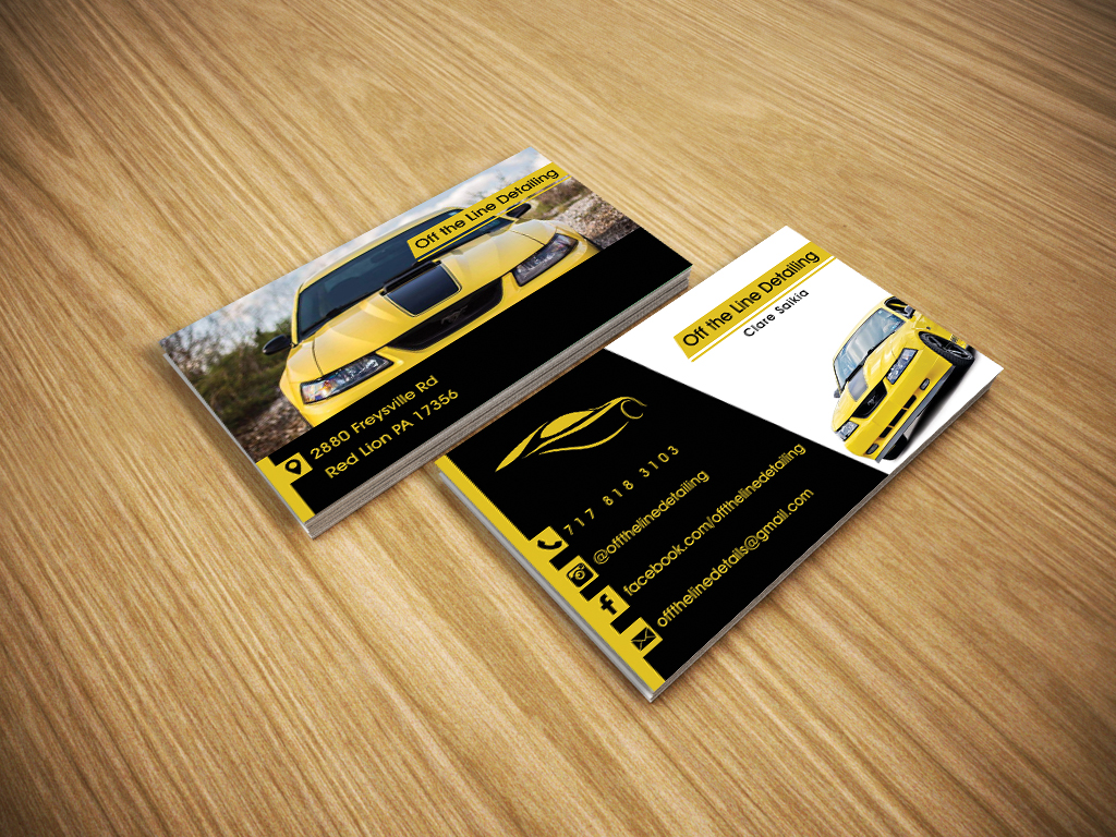 Business Card Design by Riyad for Off the Line Detailing | Design #10288159
