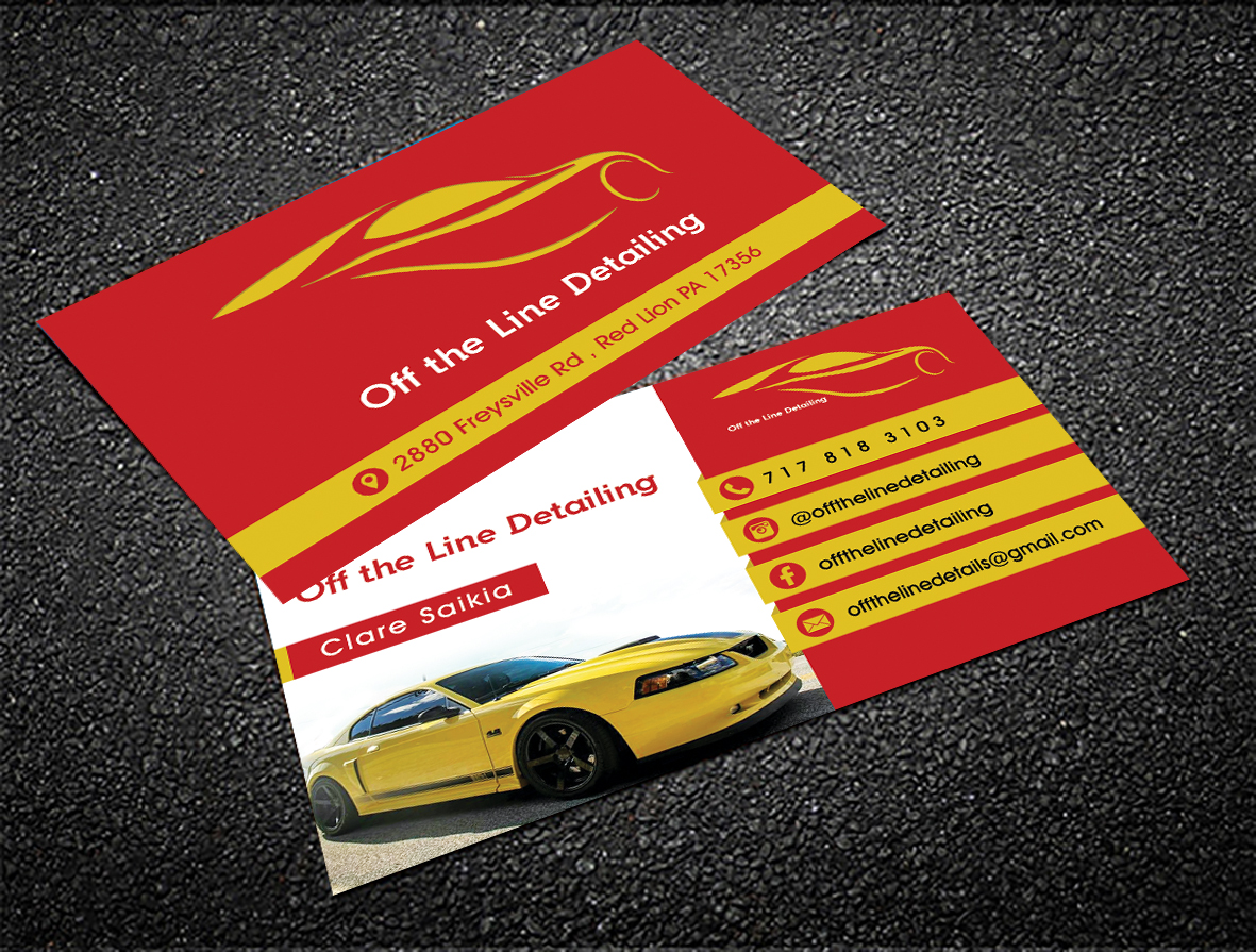 Business Card Design by Riyad for Off the Line Detailing | Design #10299387
