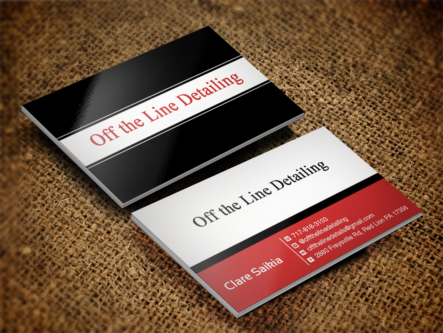Business Card Design by Lanka Ama for Off the Line Detailing | Design #10216673