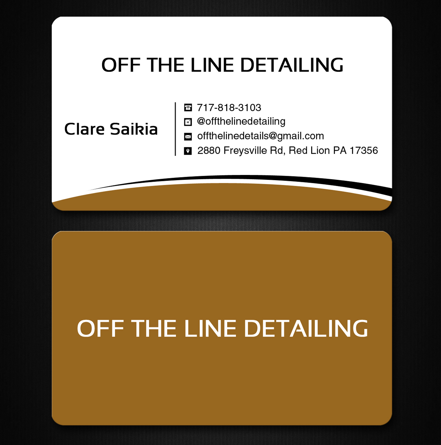 Business Card Design by Lanka Ama for Off the Line Detailing | Design #10216675