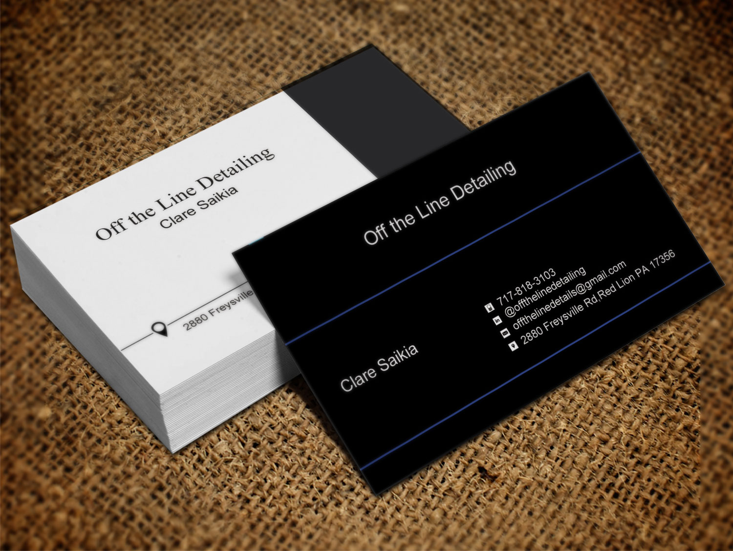 Business Card Design by Lanka Ama for Off the Line Detailing | Design #10216676