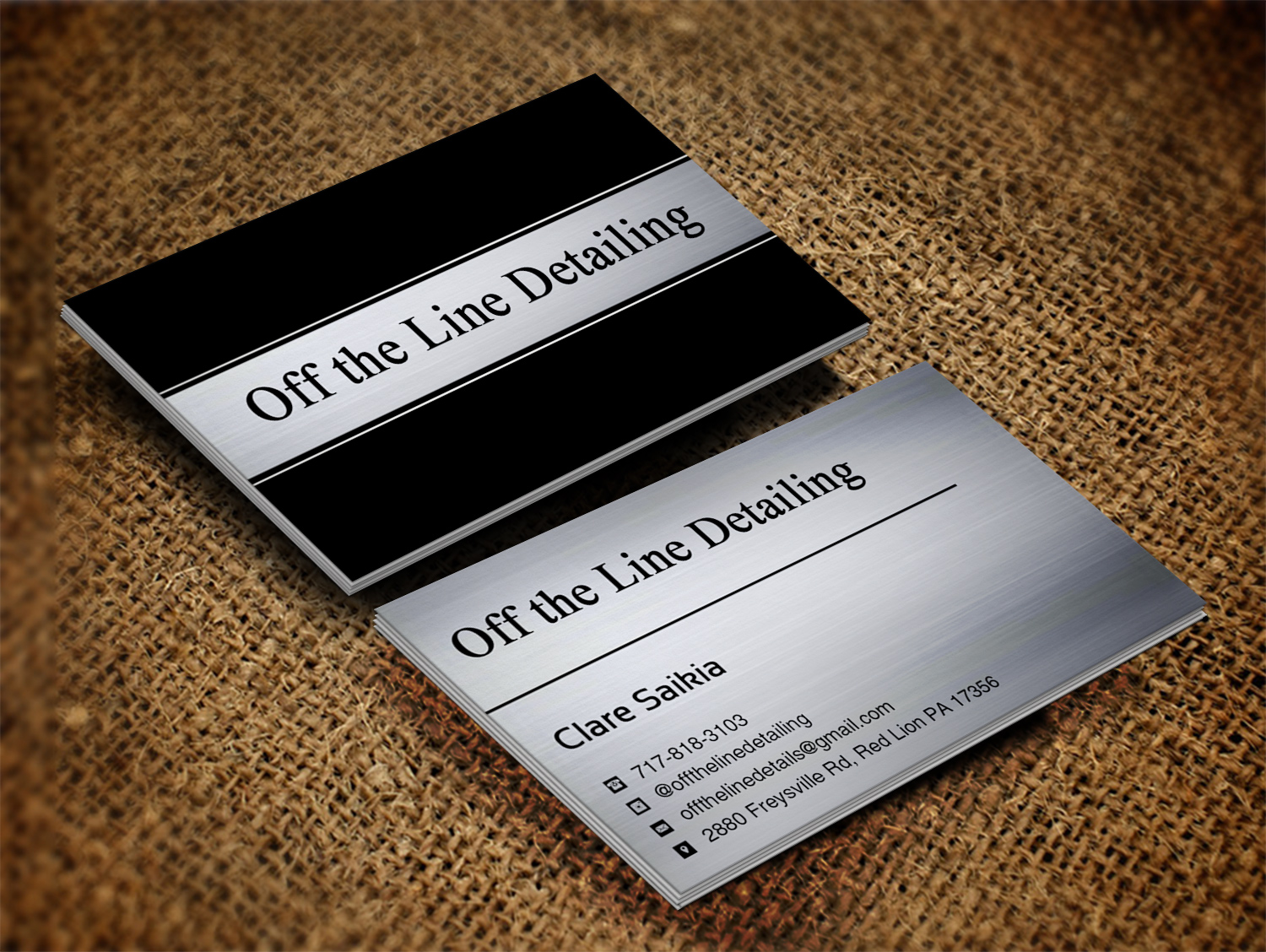 Visitenkarten-Design von Lanka Ama für Off the Line Detailing | Design #10216677