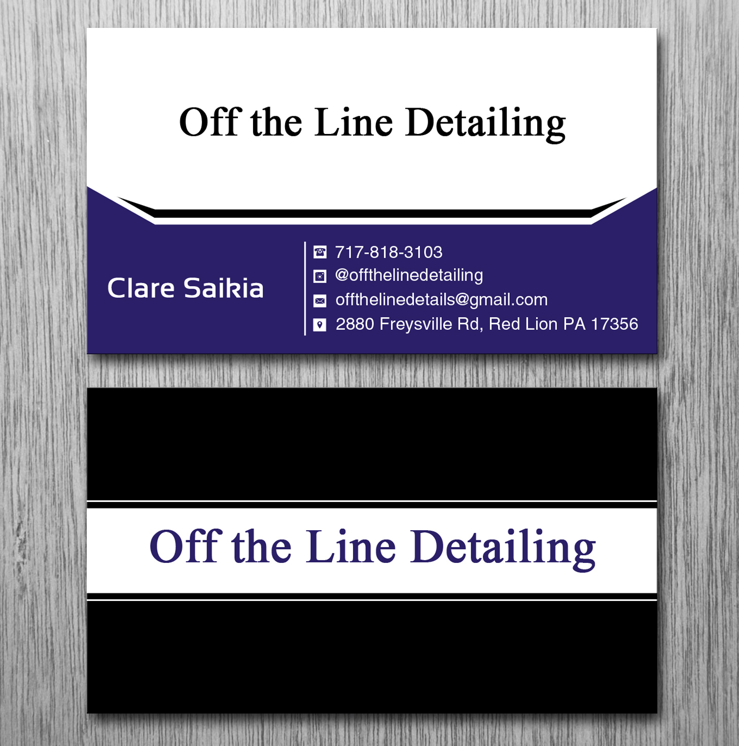Visitenkarten-Design von Lanka Ama für Off the Line Detailing | Design #10216679