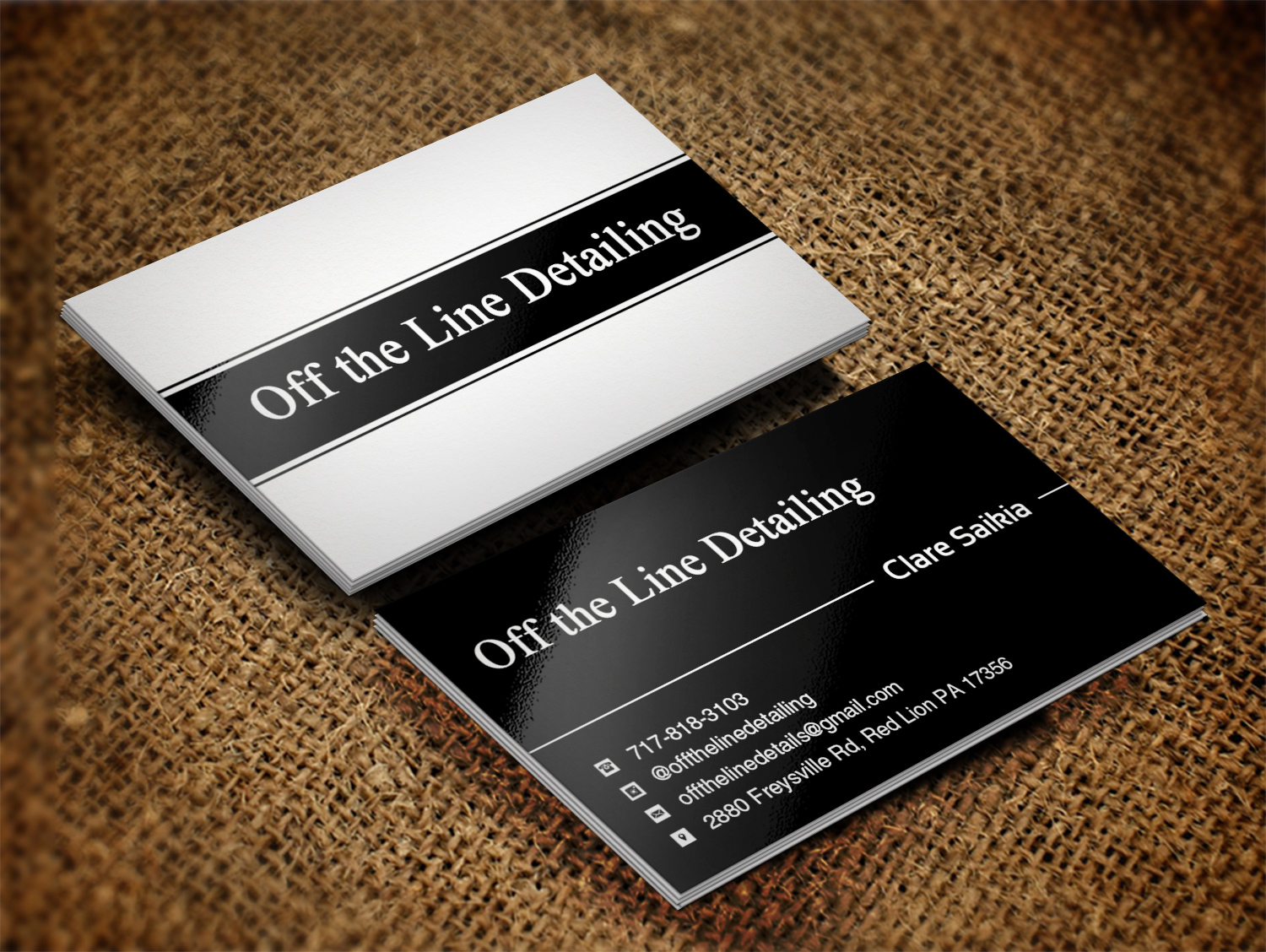 Business Card Design by Lanka Ama for Off the Line Detailing | Design #10216682