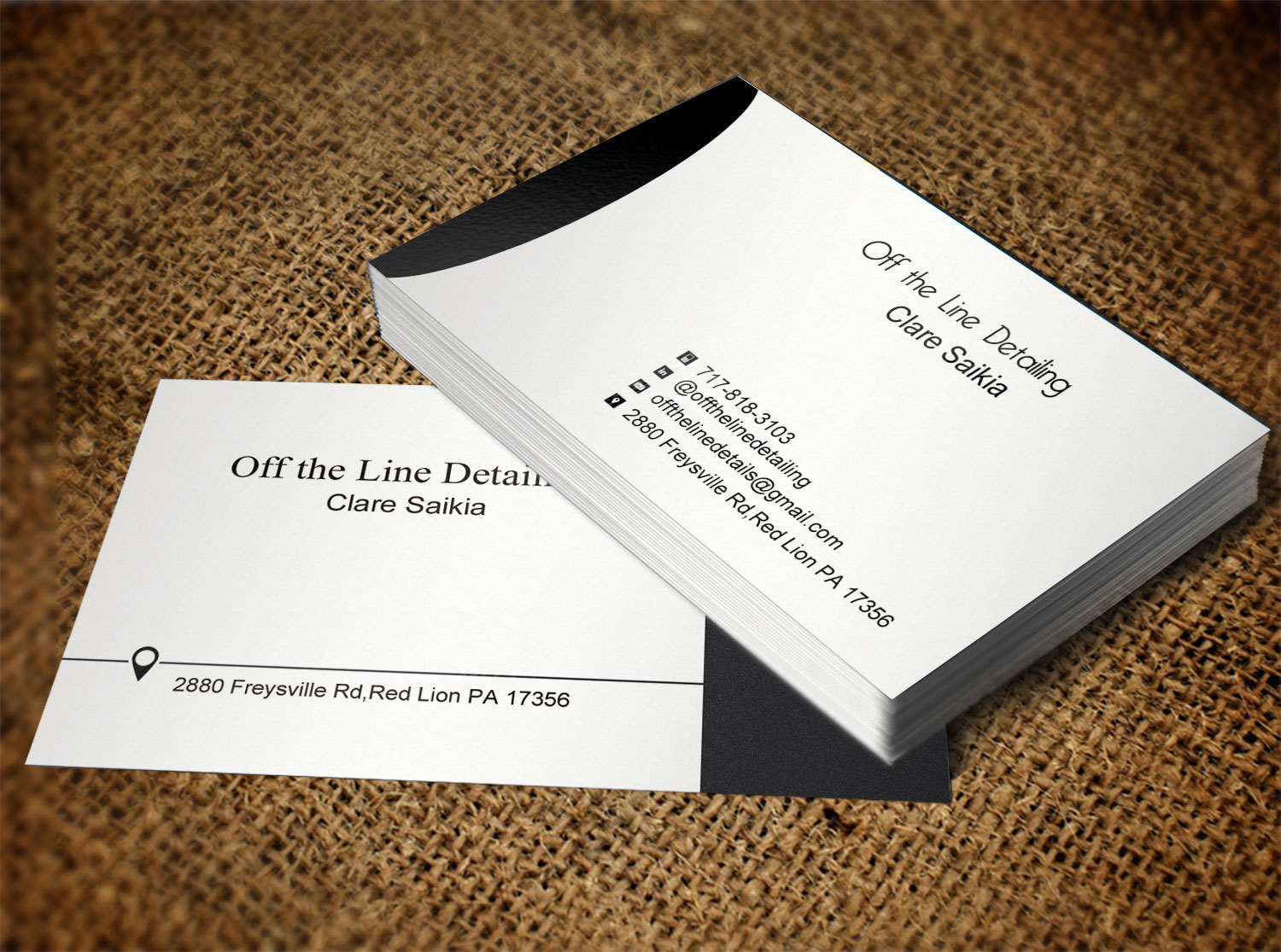 Visitenkarten-Design von Lanka Ama für Off the Line Detailing | Design #10216683