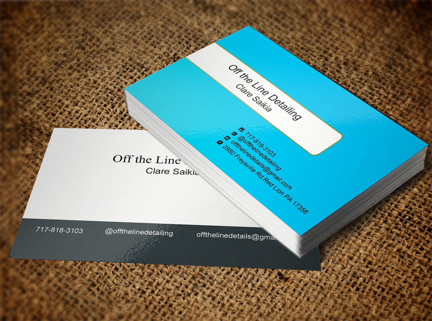 Business Card Design by Lanka Ama for Off the Line Detailing | Design #10216686