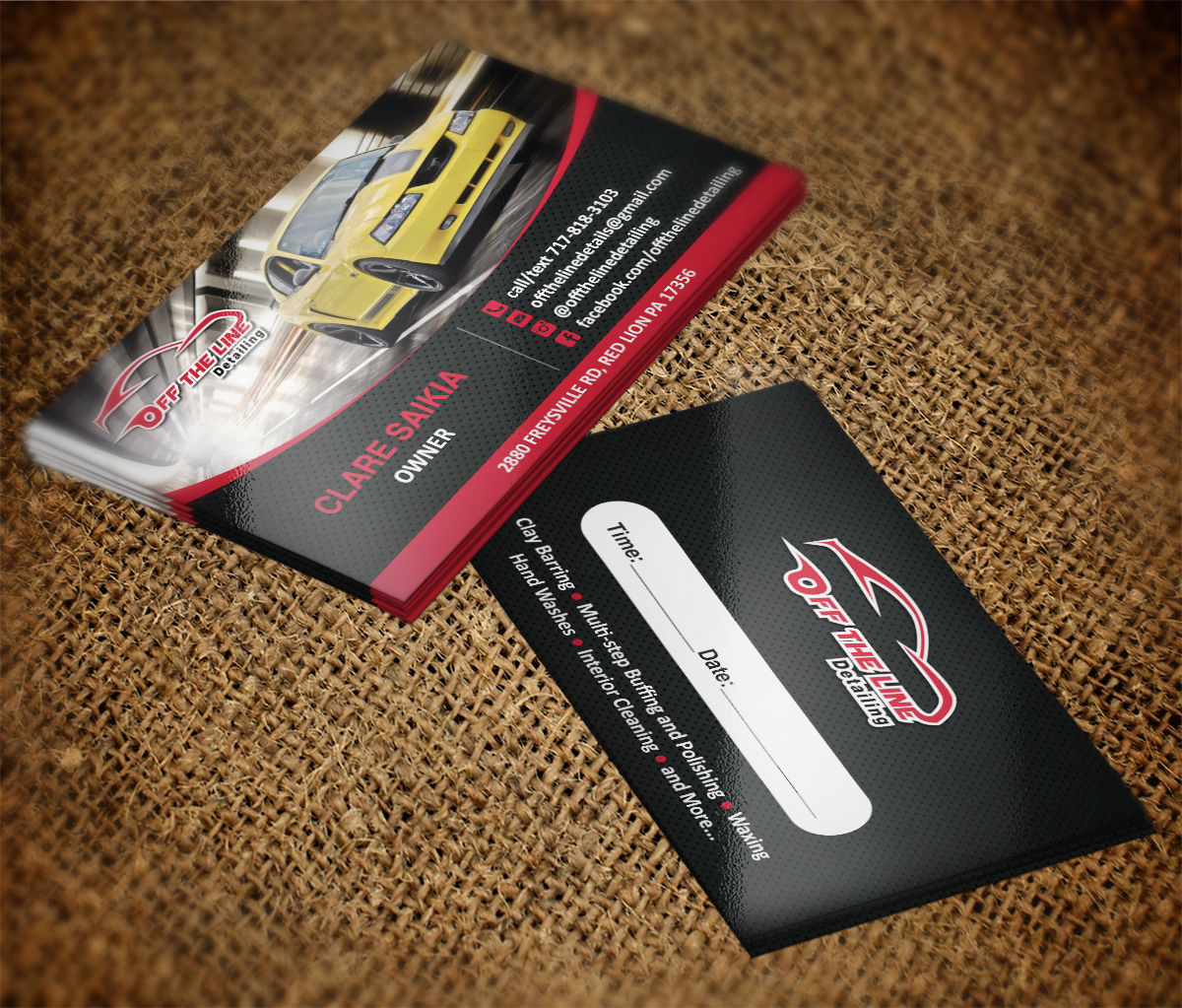 Diseño de Tarjeta de Presentación por Grafactory para Off the Line Detailing | Diseño #10293778