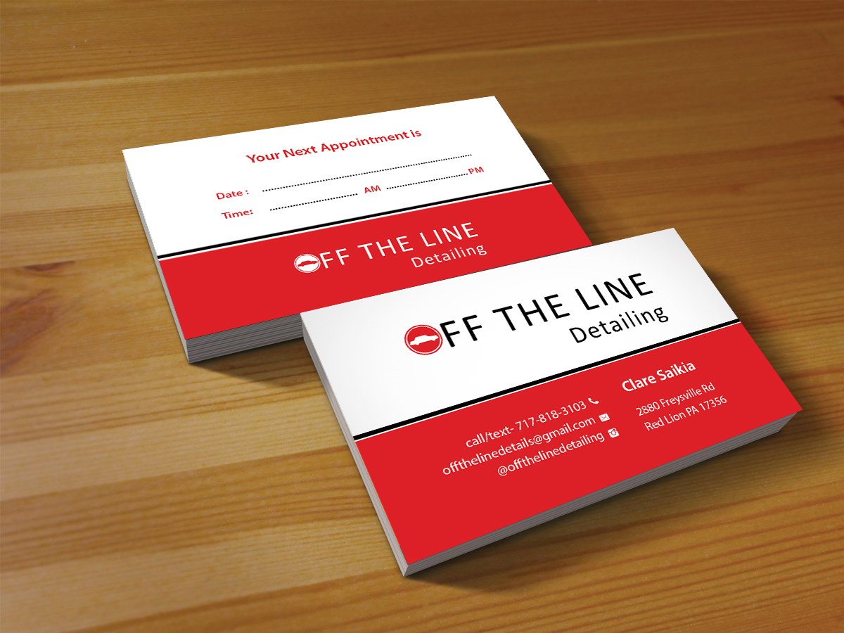 Business Card Design by Creations Box 2015 for Off the Line Detailing | Design #10249882