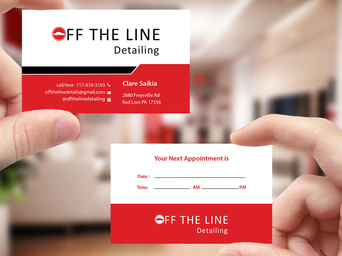 Business Card Design by Creations Box 2015 for Off the Line Detailing | Design #10249893