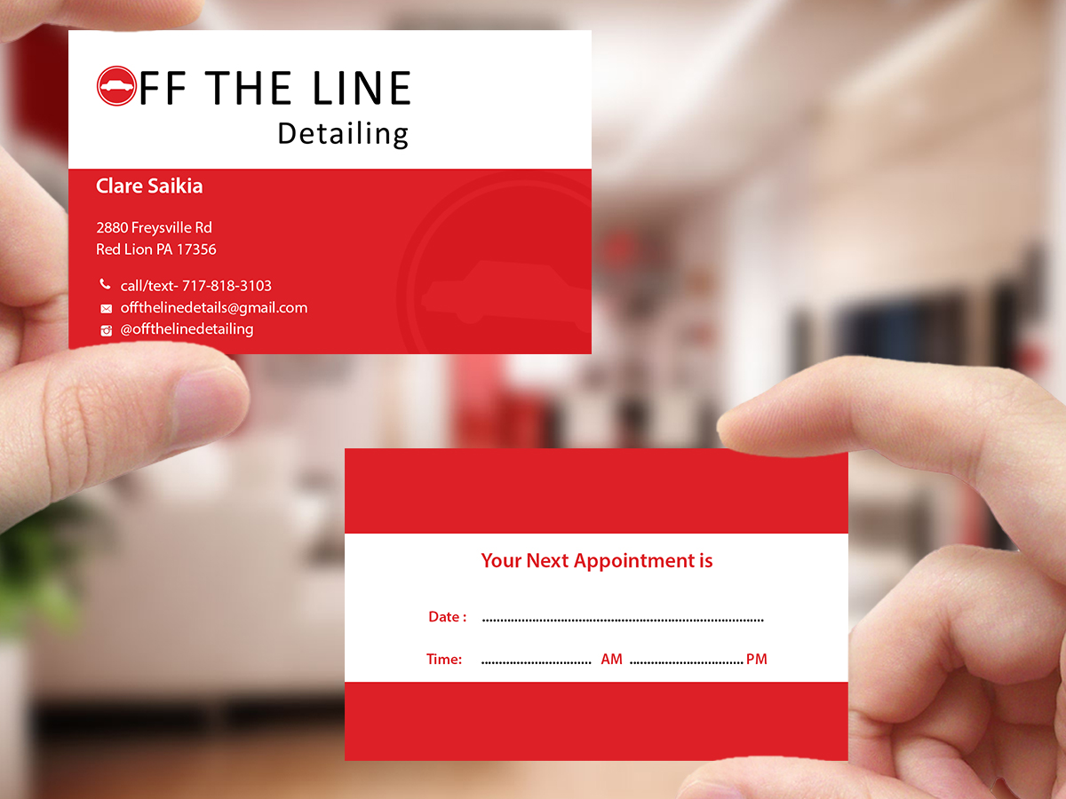 Business Card Design by Creations Box 2015 for Off the Line Detailing | Design #10249896