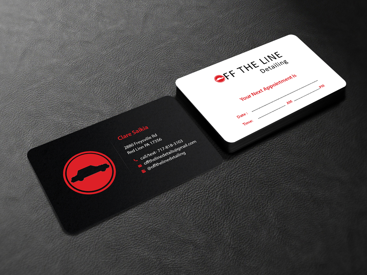 Business Card Design by Creations Box 2015 for Off the Line Detailing | Design #10249897
