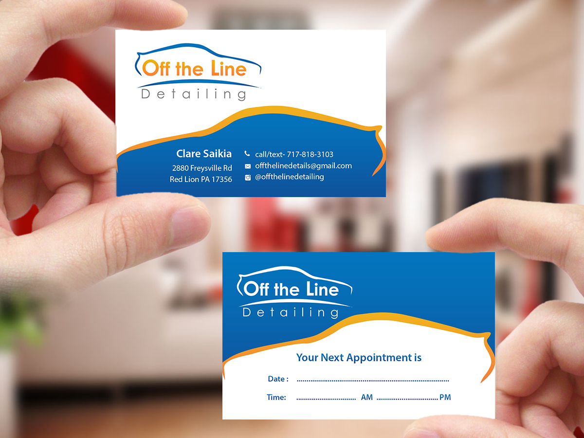 Business Card Design by Creations Box 2015 for Off the Line Detailing | Design #10249904